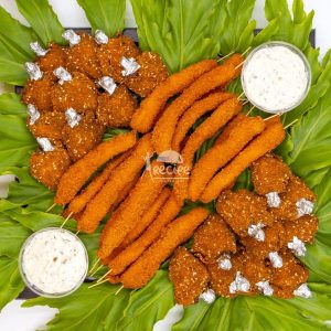 میکس مرغ سوخاری و بال مرغ کنجدی 40 عددی